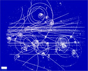 Tracks in a hydrogen bubble chamber image