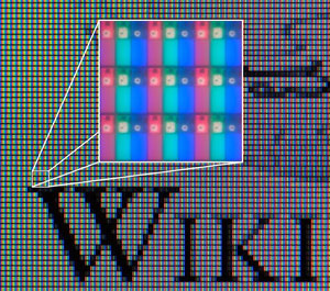 image credit: Ravedave;  <a href="http://en.wikipedia.org/wiki/File:Liquid_Crystal_Display_Macro_Example_zoom_3.jpg" target="_blank">image source</a>;  <a href="http://www.compadre.org/informal/images/features/LC-display-large.jpg" target="_blank">larger image</a>